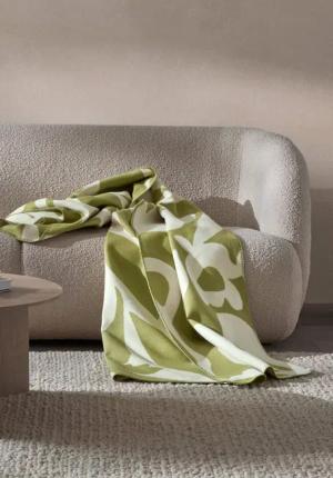 hessnatur Plaid LILO aus Bio-Baumwolle - grün - Größe 150x200 cm