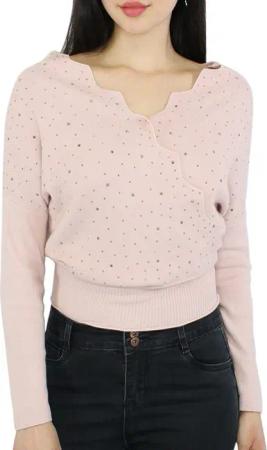 dy_mode V-Ausschnitt-Pullover Damen Feinstrick Pullover mit