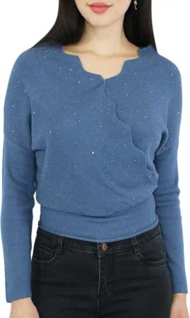dy_mode V-Ausschnitt-Pullover Damen Feinstrick Pullover mit