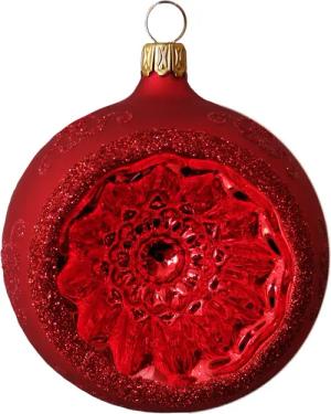 Schatzhauser Weihnachtsbaumkugel Reflexkugel, Renaissanceband, rot seidenmatt