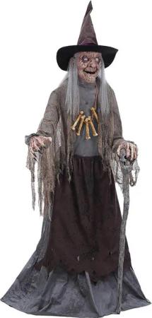 Horror-Shop Dekoobjekt Schaurige Waldhexe Halloween Animatronic
