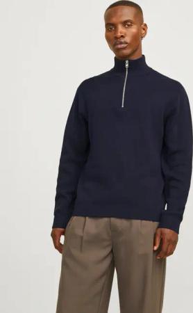 Jack & Jones Troyer "JPRBLAMILANO STITCH KNIT HALF ZIP SN", mit kurzem Reißverschluss
