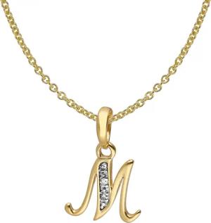 trendor 41520-M Buchstaben-Anhänger M Gold 333/8K mit vergoldeter Silberkette