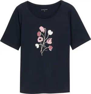 TOM TAILOR Damen Plus Size - T-Shirt mit Print, blau, Uni, Gr. 50