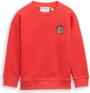 TOM TAILOR Jungen Oversize Sweatshirt mit Print, rot, Uni, Gr. 116/122