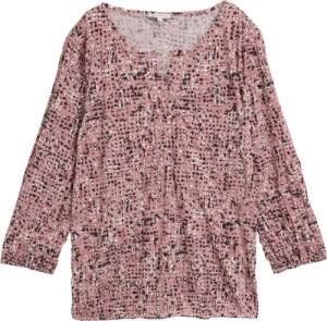 TOM TAILOR Damen Crinkle Blusenshirt mit Muster, rosa, Gemustert, Gr. XL
