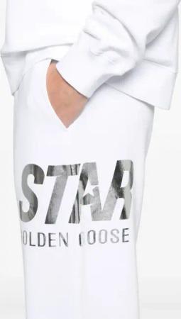 Golden Goose - Relaxed-Fit White Trousers With Graphic Print - Größe XS - weiß