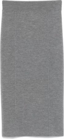 Pinko - Fitted Grey Midi Skirt With Minimalistic Design - Größe S - grau