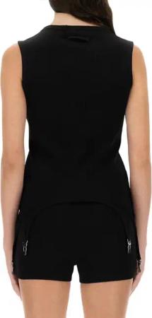 Jean Paul Gaultier - Fitted Sleeveless Top With Garter Detail - Größe XS - schwarz