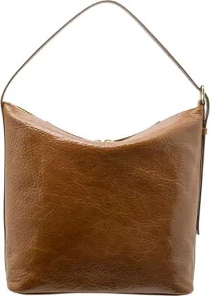 A.P.C. Crossbody Bags - Compact Coffee Leather Handbag With Gold Embossed - Gr. unisize - in Braun - für Damen