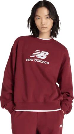 New Balance Terry Damen Sweatshirts - Rot - Größe L - Baumwoll-Jersey