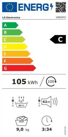 LG Wärmepumpentrockner V9R09TC 9kg EEK: C