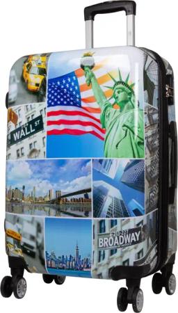 Trendyshop365 Hartschalen-Trolley Liberty, bunter Koffer mit