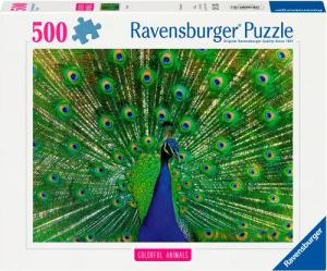 Ravensburger Puzzle Colorful Animals, Peacock, 500