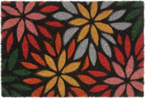 relaxdays Fußmatte Kokos Fußmatte mit Blumenmotiv,