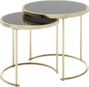 FINEBUY Satztisch FB49696 (Schwarz / Gold