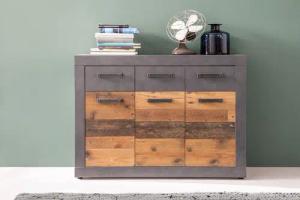 INOSIGN Kommode "Ilana", Kommode mit 3 Türen & 3 Schubladen - (B/T/H) 117/37/86 cm