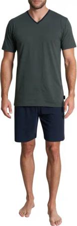 TOM TAILOR Shorty "Nevada", (2 tlg.), Streifendesign, Kurzarm, V-Ausschnitt, kurze Hose