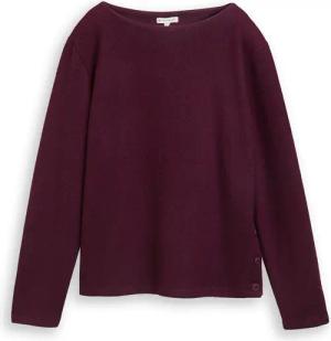 TOM TAILOR Damen Sweatshirt mit Knopf-Details, rot, Meliert, Gr. XXXL