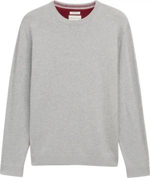 TOM TAILOR Herren Basic Strickpullover aus Baumwolle, grau, Meliert, Gr. XL