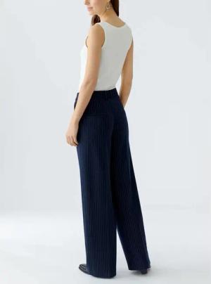 Oui - Bundfaltenhose - Größe 44 DAMEN - blau