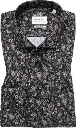 MODERN FIT Hemd in anthrazit bedruckt