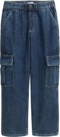 TOM TAILOR Jungen Baggy Cargo Jeans, blau, Uni, Gr. 128