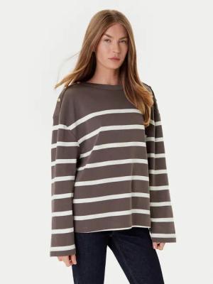 Tommy Hilfiger Bluse Gold Button WW0WW45760 Braun Relaxed Fit