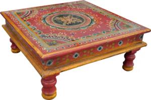 Guru-Shop Couchtisch Bemalter kleiner Tisch, Minitisch,