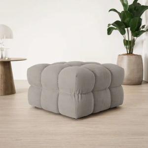 s.Oliver Polsterhocker "COBBO Sitzhocker Bubble-Optik, Maße B/T/H: 80/80/48 cm", passend zum Sofa, moderne Steppung und hoher Sitzkomfort
