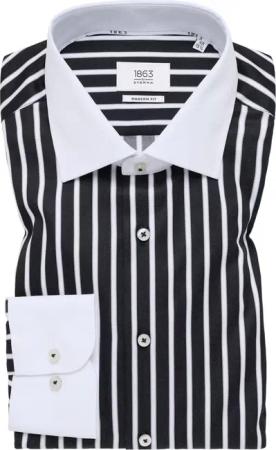 MODERN FIT Hemd in schwarz gestreift