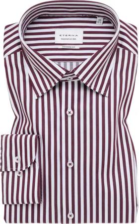 MODERN FIT Hemd in plum gestreift