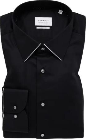 MODERN FIT Hemd in schwarz unifarben