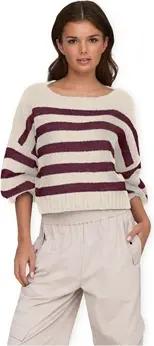 Only  Pullover Aya Life Knit - Birch/Mauve Wine