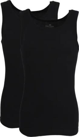 TOM TAILOR Tanktop "Montana", (2er Pack), Rundhalsausschnitt, slim fit, basic, elastisch, hüftbedeckend