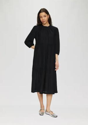 QS Minikleid Strukturiertes Midikleid aus Viskosemix