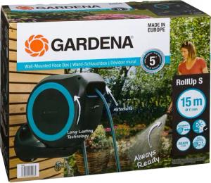 GARDENA Gartenschlauch Wand-Schlauchbox RollUp S (türkis)