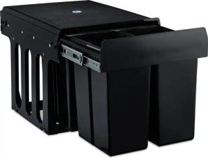 relaxdays Einbaumülleimer schwarz 4x8 l