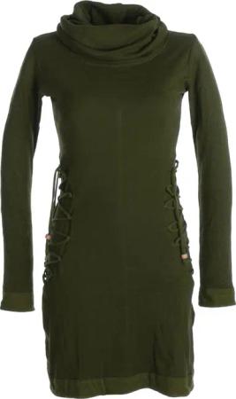 Vishes Jerseykleid Kleid mit langem Kapuzenkragen