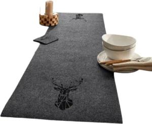 Home-trends24.de Tischläufer Hirsch Grau Filz Tisch