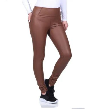 Aurela Damenmode Lederhose Warme Kunstlederleggings gefütterte
