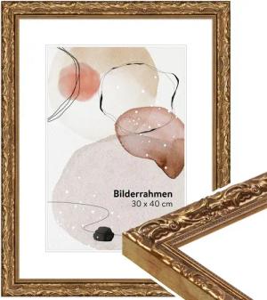 WANDStyle Bilderrahmen H530, Gold, aus Massivholz