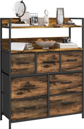 HOMCOM Kommode Stoffkommode mit 7 Schubladen