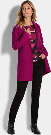 Longstrickblazer mit Reverskragen - beere - Gr. 50 von Goldner Fashion