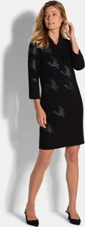 Jerseykleid mit edlem Frontprint - schwarz - Gr. 40 von Goldner Fashion