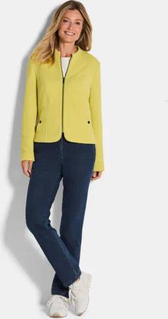 Jersey-Blazer mit Reißverschluss - gelb - Gr. 52 von Goldner Fashion