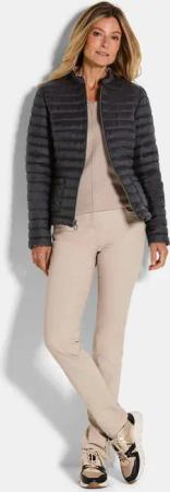 Übergangsjacke zum Wenden - schwarz / beige - Gr. 50 von Goldner Fashion