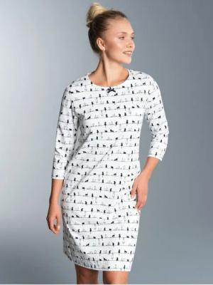 Trigema Nachthemd "TRIGEMA 3/4 Arm Nachthemd mit Katzenmotiv", (1 tlg.)