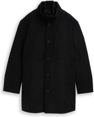 TOM TAILOR Herren Plus Size - 2-in-1 Wollmantel mit abnehmbarer Innenjacke, schwarz, Uni, Gr. 5XL