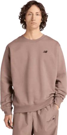 New Balance Linear Graphic Crew Herren Sweatshirts - Braun - Größe L - Baumwoll-Jersey